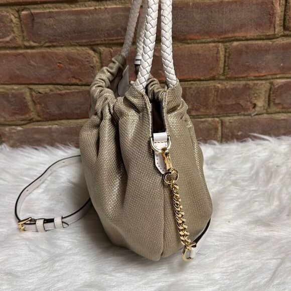 Michael Kors Women's Annie Gold/Tan Messenger Shoulder Bag - Picture 7 of 12